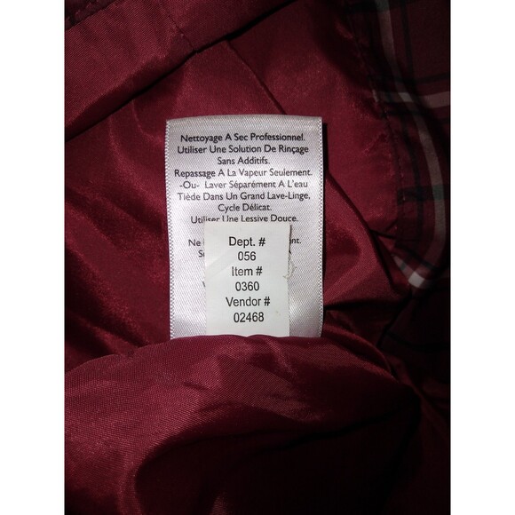 EDDIE  BAUER M MULTI RED PLAID PREM. GOOSE DOWN/ FULL ZIP PUFFER VEST  Pre-Owned - Picture 8 of 8